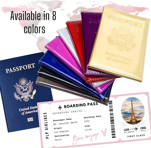 Vista 4 de Funda para pasaporte cromada Libro USA, plateado, Funda para pasaporte