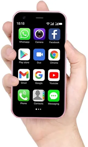 Vista 6 de Mini smartphone desbloqueado 3G, 3.0" HD Android Dual SIM Quad Core Face ID Mini Premium para niños, pequeño teléfono celular, el más pequeño