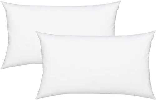 Vista 4 de Fennco Styles Relleno de almohada de fibra de poliéster 100%, blanco (cuadrado 10 x 10 pulgadas)
