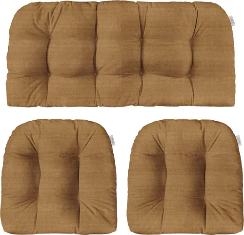 Vista 46 de RSH DECOR: Sunbrella - Juego de 3 cojines de mimbre copetudos 41 x 19 pulgadas y 19 x 19 pulgadas Fabricado con tela de rendimiento Sunbrella