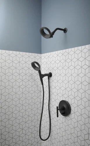 Vista 2 de KOHLER K-TS14423-4-BL Purist Rite-Temp - Moldura de válvula con manija de palanca, placa frontal con mango, solo molde, requiere válvula, negro mate