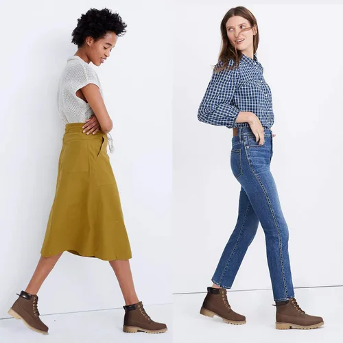 Vista 3 de Geddard - Botines de combate impermeables, con tacón bajo y agujetas para mujer