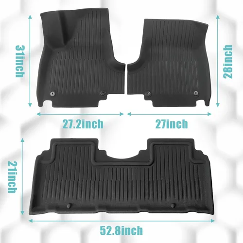 Vista 4 de BestEvMod Alfombrillas para Ioniq5 para todo tipo de clima, XPE, antialtas temperaturas, sin olor, primera y segunda fila, compatibles con Hyundai