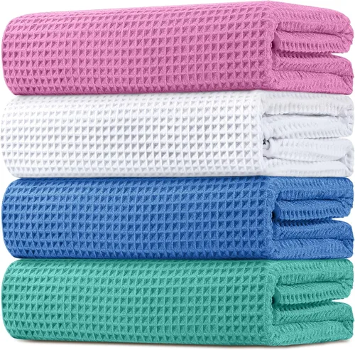 Vista 10 de HOMEXCEL Paquete de 2 Toallas de Baño, (27 x 54 Pulgadas) Juego de Toallas de Baño de Microfibra Ultra Suaves Altamente Absorbentes, Toallas Ligeras