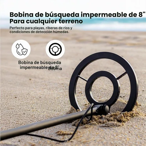 Vista 4 de Detector de Metales Bounty Hunter Tracker IV – Diseñado para Adultos y Niños con Bobina Impermeable de 8 Pulgadas, Alta Precisión, 3 Modos