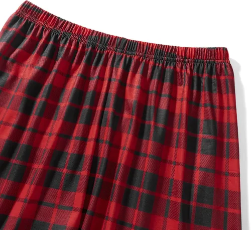 Vista 4 de Awoscut Pijamas de Navidad para la familia, conjunto de pijamas a juego con pantalones de rayas de Navidad para niños, mujeres y hombres