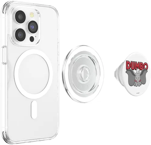 Vista 4 de Disney Retrato de texto rojo Dumbo PopSockets MagSafe PopGrip para iPhone