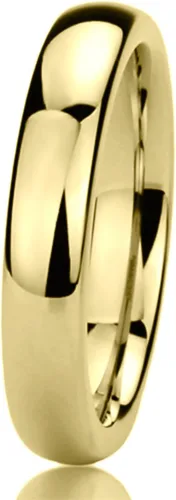 Vista 3 de Anillo clásico de titanio personalizado con grabado gratuito y ajuste cómodo, anillo clásico de 0.157 in en tono amarillo