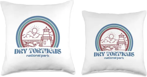 Vista 3 de Dry Tortugas National Park Retro Vintage Style Outdoor Throw Pillow