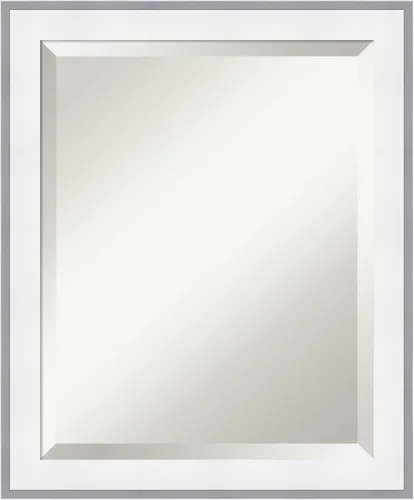 Vista 24 de Amanti Art - Espejo de baño blanco para sobre lavabo, espejo de tocador rectangular blanco de 35x45 para gabinete, marco moderno extragrande, se