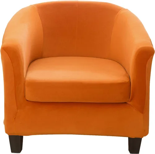 Vista 15 de ele ELEOPTION Funda de terciopelo para silla de club, 2 piezas, funda protectora de muebles con parte inferior elástica, funda de sofá súper suave 01
