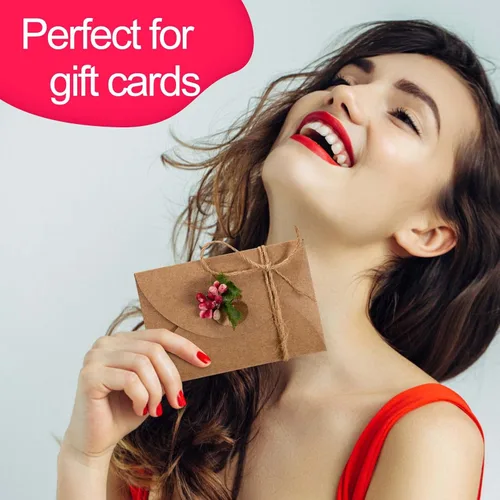 Vista 8 de Primbeeks 100 piezas de sobres premium para tarjetas de regalo, sobres para tarjetas de regalo de 4 x 2.8 pulgadas, sobres lindos de papel kraft
