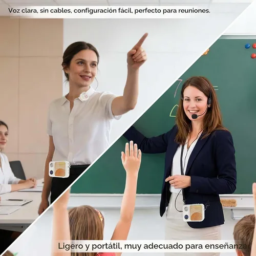 Vista 2 de Haomuren Voice Amplifier with Wireless Lavalier Lapel Microphone for Teaching,Public Speaking,Portable Mini Mic& Speaker for