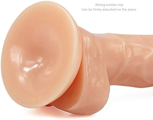 Vista 3 de Consolador de pene realista anal superior de 7 pulgadas con ventosa para adultos, juguetes sexuales para mujeres, carne