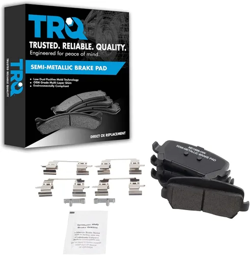 Vista 23 de TRQ Pastillas de freno delanteras semi metálicas compatibles con Ford Expedition 2018-2021 F-150 2018-2020 Lincoln Navigator 2018-2022