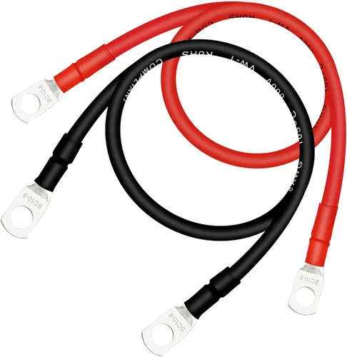 Vista 40 de Cable de batería, cables de batería 2 AWG con terminales, 2 cables de batería de cobre (1 pie).