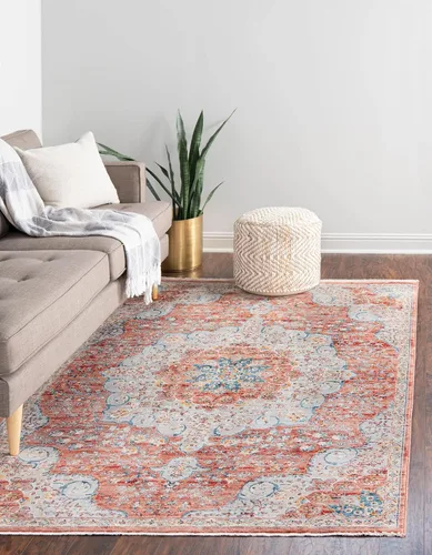 Vista 24 de Unique Loom Newport Collection - Alfombra de área con olmos (2' x 3' 11" gris/marfil)