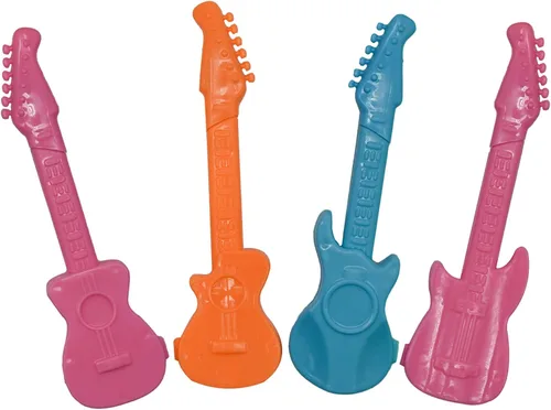 Vista 6 de Maydahui 24 mini bolígrafos de guitarra, novedosos bolígrafos de música, color caramelo, estilo simple, tinta azul para escuela, estudiantes, fiestas