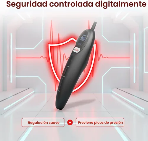 Vista 8 de LeLuv Magna LCD Controlador de bomba de vacío portátil inteligente USB recargable Modos programables o manuales - Silicona negra lisa