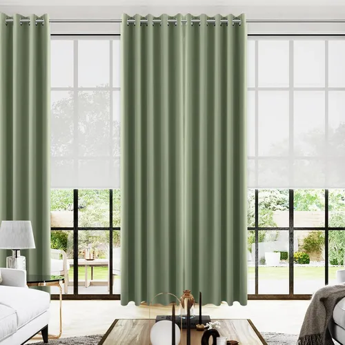 Vista 214 de KOUFALL Cortinas de Baño Aqua para Ventana, Juego de 2 Paneles Decoración Costera Cortinas Cortas Opacas para Ventana Pequeña de Cocina Puerta