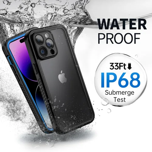Vista 2 de BEASTEK Funda impermeable para iPhone 14 Pro, funda subacuática a prueba de golpes, a prueba de polvo, serie FSN con protector de pantalla integrado