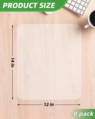Vista 5 de Manteles individuales de plástico para mesa de comedor, manteles individuales translúcidos, 8 piezas resistentes al calor, lavable para comedor