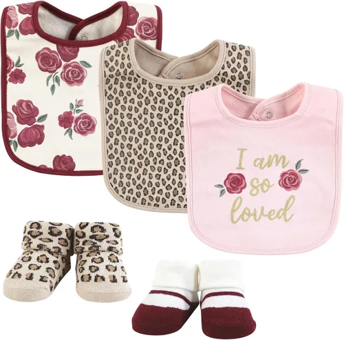 Vista 326 de Hudson Baby Conjunto de babero y calcetines unisex de algodón para bebé