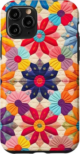 Vista 29 de Quilting Flower Blooms Quilt Pattern Case for iPhone 17