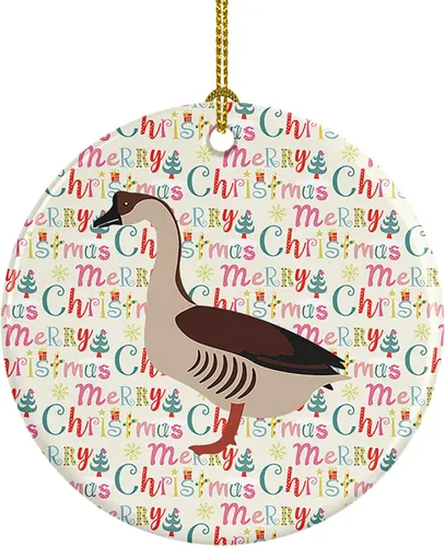 Vista 101 de Caroline's Treasures Adorno de cerámica de avestruz común para árbol de Navidad, decoración colgante para el hogar, Navidad, vacaciones, fiesta