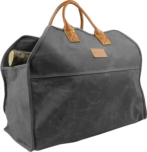 Vista 10 de INNO STAGE - Bolsa de lona encerada resistente para leña, tamaño grande, bolsa de almacenamiento para accesorios de chimenea y estufa de madera