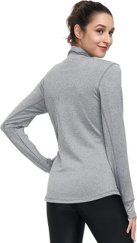 Vista 3 de Dolcevida Chamarras deportivas para mujer, con cremallera, chaqueta de yoga con bolsillos