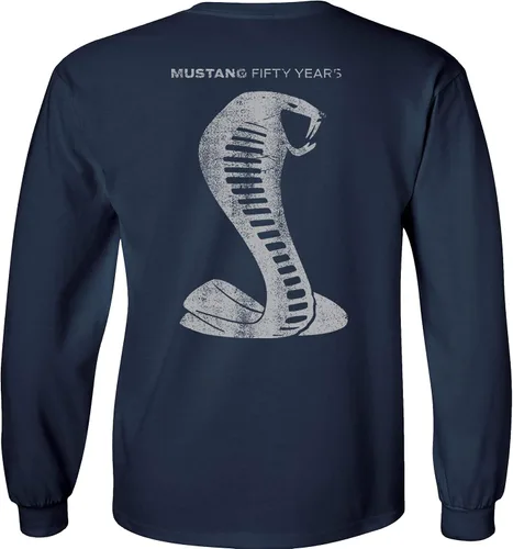 Vista 3 de Ford Mustang - Camisa de manga larga de 50 años, color gris, estilo Shelby Cobra Snake