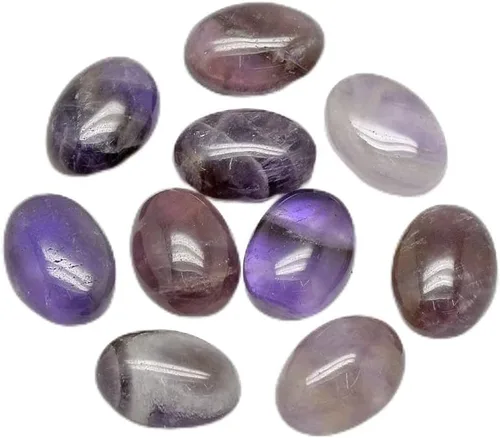 Vista 17 de Crafans Flat Back Gemstone Oval Cabochons Natural Stone Cabochons Healing Power Stone Chakra Crystal for Crafts DIY Jewelry Making Supplies