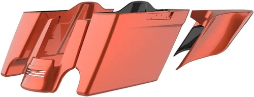 Vista 72 de Cubiertas laterales de alforjas estiradas para motocicleta, extensión extendida para Harley Touring 2014+ - Whisky ámbar Amber Whiskey