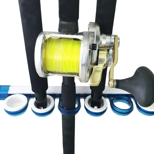 Vista 5 de Rush Creek Creations Fishing Rod Holder, Garage Organization and Wall Storage, for Reels, Gear and Accessories (Vertical/Horizontal Rack)