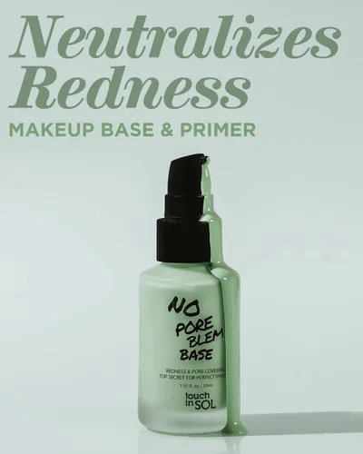 Vista 2 de TOUCH IN SOL Base de base correctora de enrojecimiento, 1.01 onzas líquidas, base de maquillaje de tono verde que minimiza los poros, neutraliza