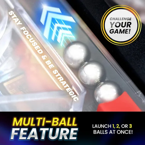 Vista 5 de New Era Pinball Game Black - Máquina interactiva de pinball de mesa o piso para niños y adultos - Puntuación LED, luces y sonidos, juego