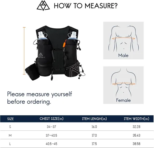 Vista 2 de Haimont Chaleco de hidratación para correr con botellas de agua para mujeres y hombres, mochila de agua ligera ajustable de 8 litros con frascos
