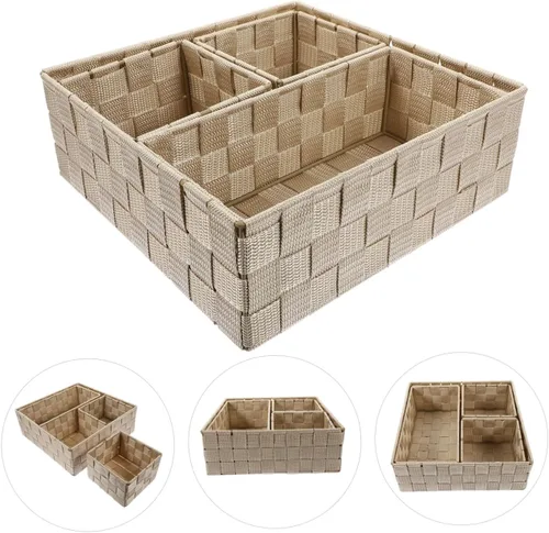 Vista 7 de Housoutil Caja de almacenamiento de escritorio resistente con rejillas, soporte para bolígrafos, organizador de mesa en estilo organizador combinado