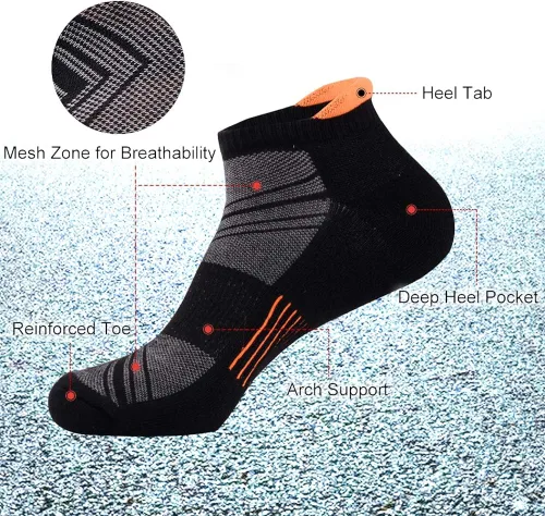 Vista 3 de JOYNÉE Mens Ankle Low Cut Athletic Tab Socks for Men Sport Comfort Cushion Sock 6 Pack