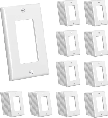 Vista 13 de CML Placa de Pared de Metal para Receptáculo Dúplex, Cubiertas de Tomacorriente de Acero Inoxidable de 1 Gang, Paquete de 20 Placas de Interruptor