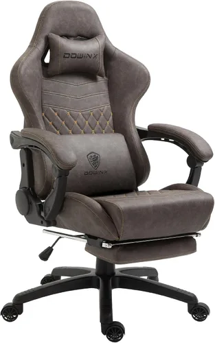 Vista 13 de Dowinx Silla de Juego Grande y Alta, Sillas de Videojuego con Reposapiés, Sillas de Juego de PC para Adultos - Silla Gamer Ergonómica Reclinable