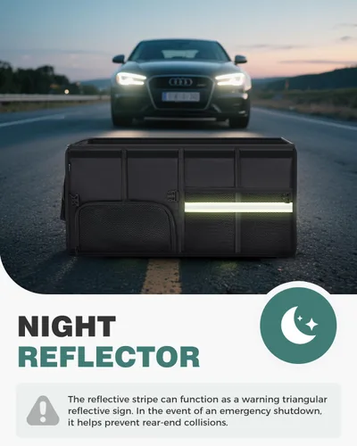 Vista 8 de FLORICH Organizador de maletero con almacenamiento de zapatos transpirable para SUV, organizadores de automóvil impermeables plegables, organizador