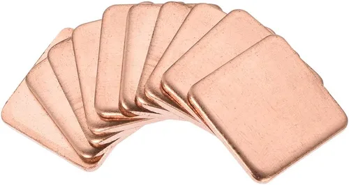 Vista 13 de uxcell Disipador térmico de cobre térmico de chipset IC plano para CPU GPU 0.591 x 0.591 x 0.004 in 10pcs