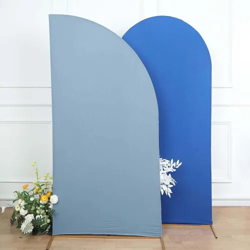 Vista 51 de Efavormart - Juego de 4 fundas de elastano beige para arco de media luna, fundas de telón de fondo Chiara de 2.5 pies a 7 pies para escenarios
