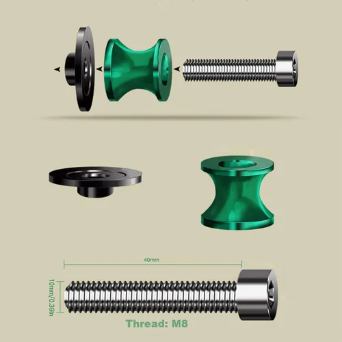 Vista 2 de M8 motocicleta CNC brazo oscilante deslizadores carretes soporte tornillo para GSXR 125 250 300 600 750 1000 negro