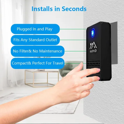 Vista 6 de Purificador de aire ionizador, desodorante de arena para gatos adopta tecnología de aniones con 8 cabezales de fibra de carbono con 40 millones
