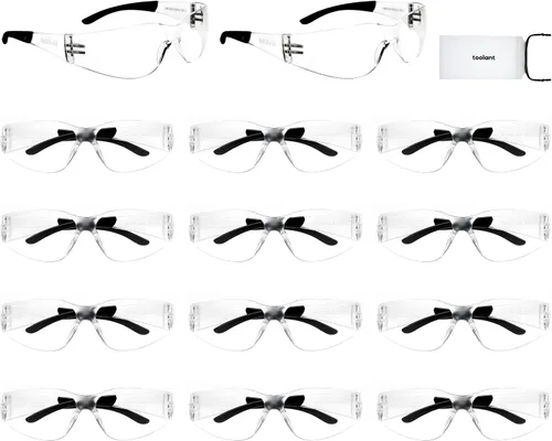 Vista 15 de toolant Bulk Safety Glasses with ANSI Z87.1 / UV 400 Standard, Clear and Smoke Grey