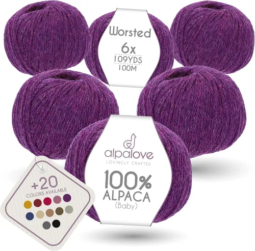 Vista 20 de Set de Lana Abultada (6 x 50 g) Súper Suave de Alpaca Bebé para Tejer Antracita 300 Metros