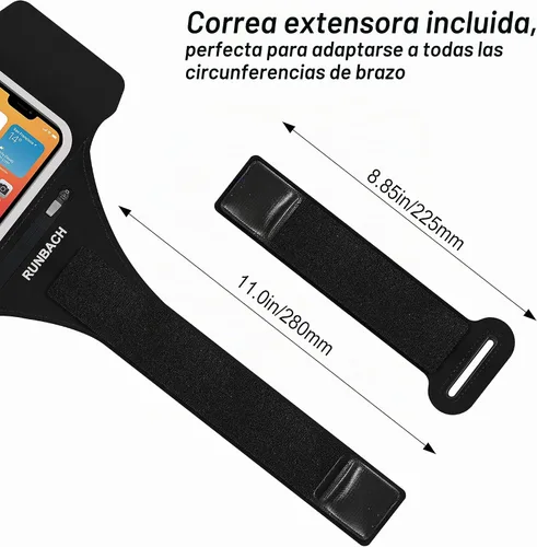 Vista 8 de Brazalete para iPhone 17 Pro Max/16 Pro Max/16 Plus/15 Pro Max/15 Plus/iPhone 14, 13, 12, 11 Pro Max/XS Max, resistente al agua con ranura de Negro